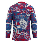 Western Bulldogs Hockey Jersey Aboriginal Dot Pattern - Football Mascot Heritage Pride
