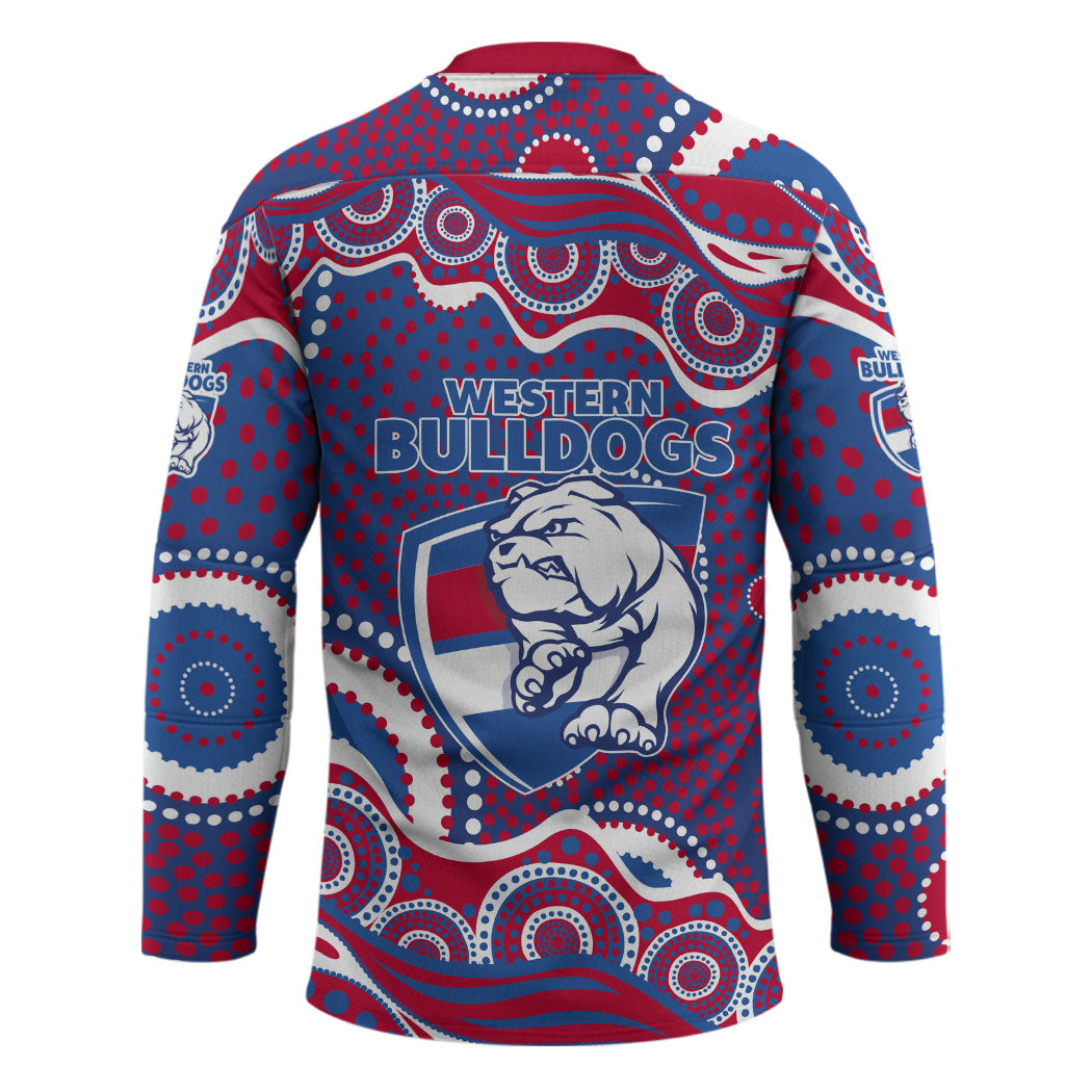 Western Bulldogs Hockey Jersey Aboriginal Dot Pattern - Football Mascot Heritage Pride