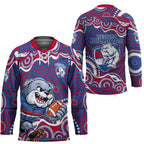 Western Bulldogs Hockey Jersey Aboriginal Dot Pattern - Football Mascot Heritage Pride