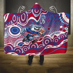 Western Bulldogs Hooded Blanket Aboriginal Dot Pattern - Football Mascot Heritage Pride