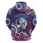 Western Bulldogs Hoodie Aboriginal Dot Pattern - Football Mascot Heritage Pride