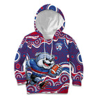 Western Bulldogs Kid Hoodie Aboriginal Dot Pattern - Football Mascot Heritage Pride