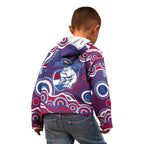 Western Bulldogs Kid Hoodie Aboriginal Dot Pattern - Football Mascot Heritage Pride