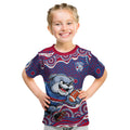 Western Bulldogs Kid T Shirt Aboriginal Dot Pattern - Football Mascot Heritage Pride