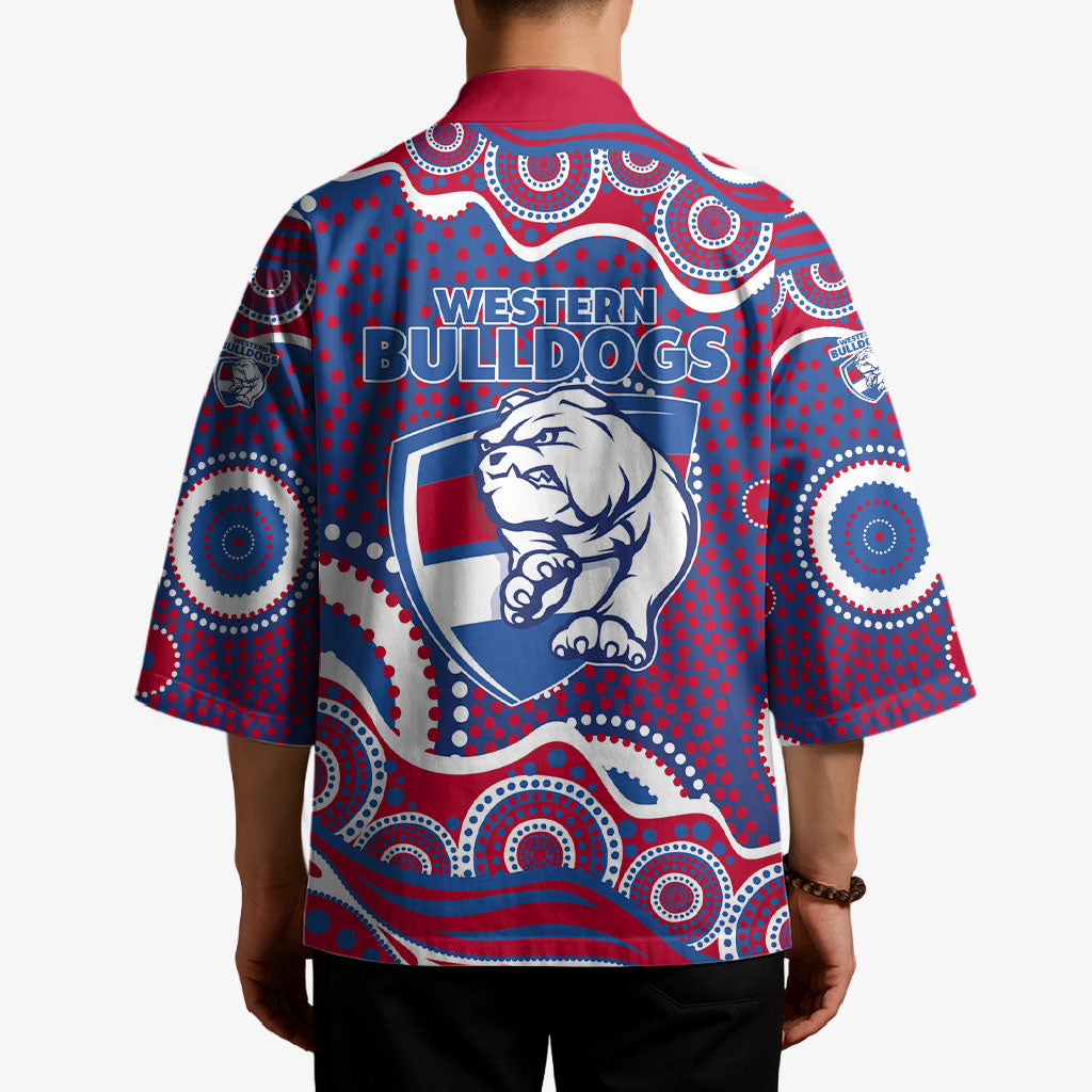 Western Bulldogs Kimono Aboriginal Dot Pattern - Football Mascot Heritage Pride