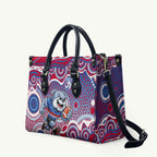 Western Bulldogs Leather Bag Aboriginal Dot Pattern - Football Mascot Heritage Pride