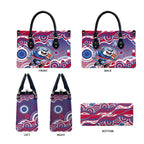 Western Bulldogs Leather Bag Aboriginal Dot Pattern - Football Mascot Heritage Pride