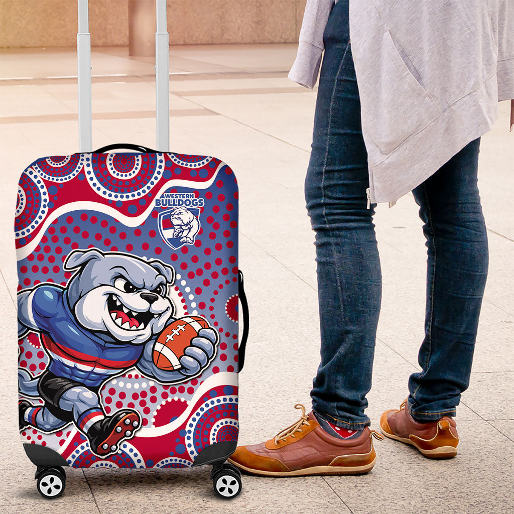 Western Bulldogs Luggage Cover Aboriginal Dot Pattern - Football Mascot Heritage Pride