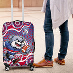 Western Bulldogs Luggage Cover Aboriginal Dot Pattern - Football Mascot Heritage Pride
