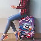 Western Bulldogs Luggage Cover Aboriginal Dot Pattern - Football Mascot Heritage Pride