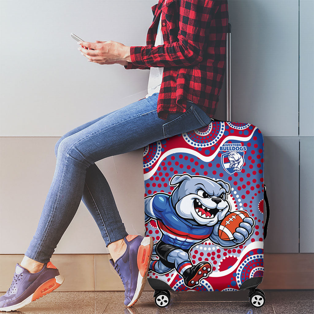 Western Bulldogs Luggage Cover Aboriginal Dot Pattern - Football Mascot Heritage Pride