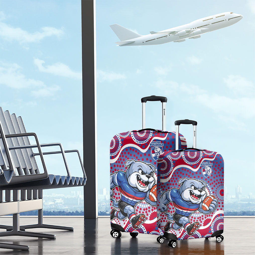 Western Bulldogs Luggage Cover Aboriginal Dot Pattern - Football Mascot Heritage Pride