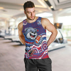 Western Bulldogs Men Tank Top Aboriginal Dot Pattern - Football Mascot Heritage Pride