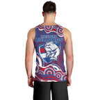 Western Bulldogs Men Tank Top Aboriginal Dot Pattern - Football Mascot Heritage Pride