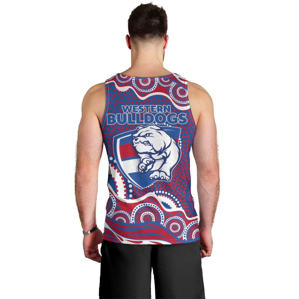 Western Bulldogs Men Tank Top Aboriginal Dot Pattern - Football Mascot Heritage Pride