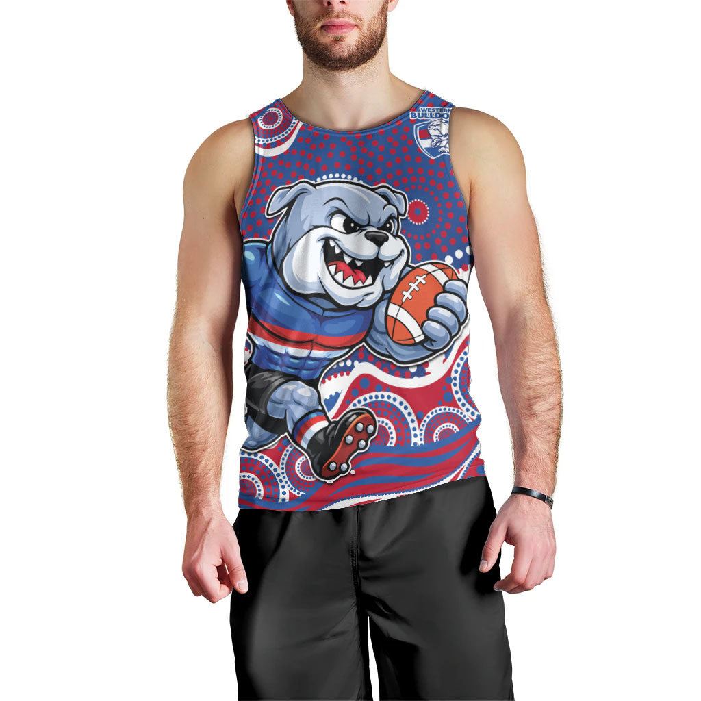 Western Bulldogs Men Tank Top Aboriginal Dot Pattern - Football Mascot Heritage Pride