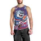 Western Bulldogs Men Tank Top Aboriginal Dot Pattern - Football Mascot Heritage Pride