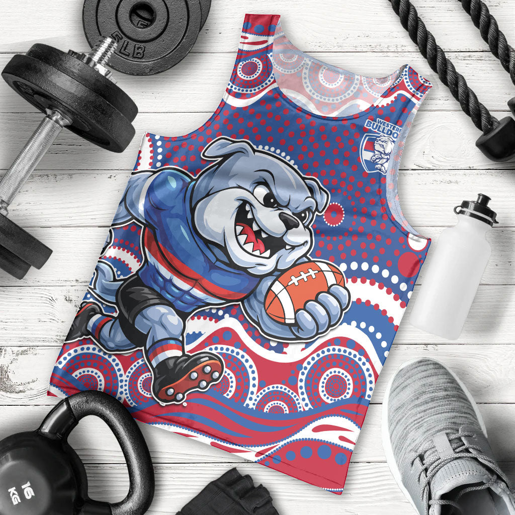 Western Bulldogs Men Tank Top Aboriginal Dot Pattern - Football Mascot Heritage Pride