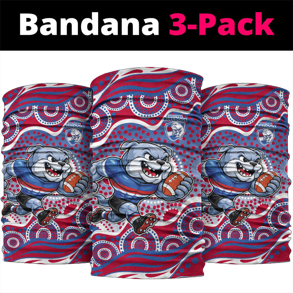Western Bulldogs Neck Gaiter Aboriginal Dot Pattern - Football Mascot Heritage Pride