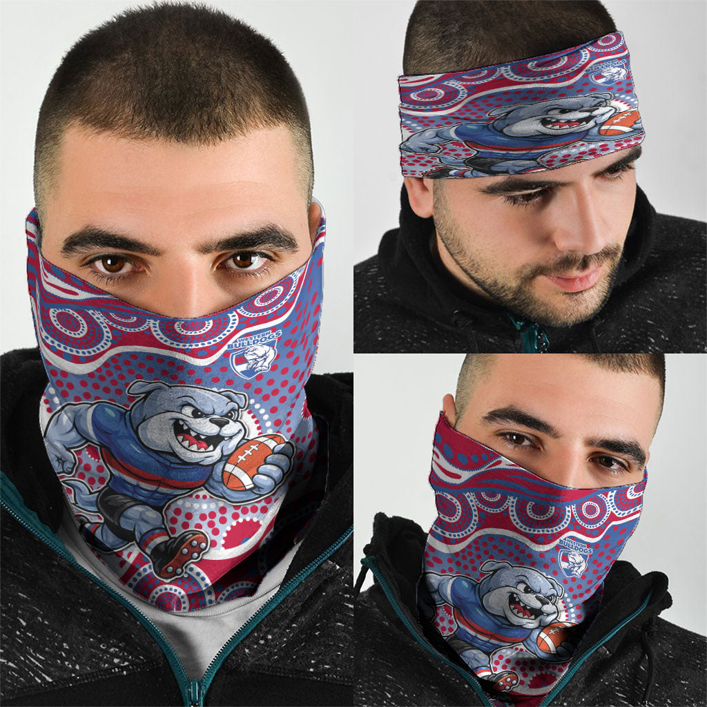 Western Bulldogs Neck Gaiter Aboriginal Dot Pattern - Football Mascot Heritage Pride