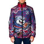 Western Bulldogs Padded Jacket Aboriginal Dot Pattern - Football Mascot Heritage Pride