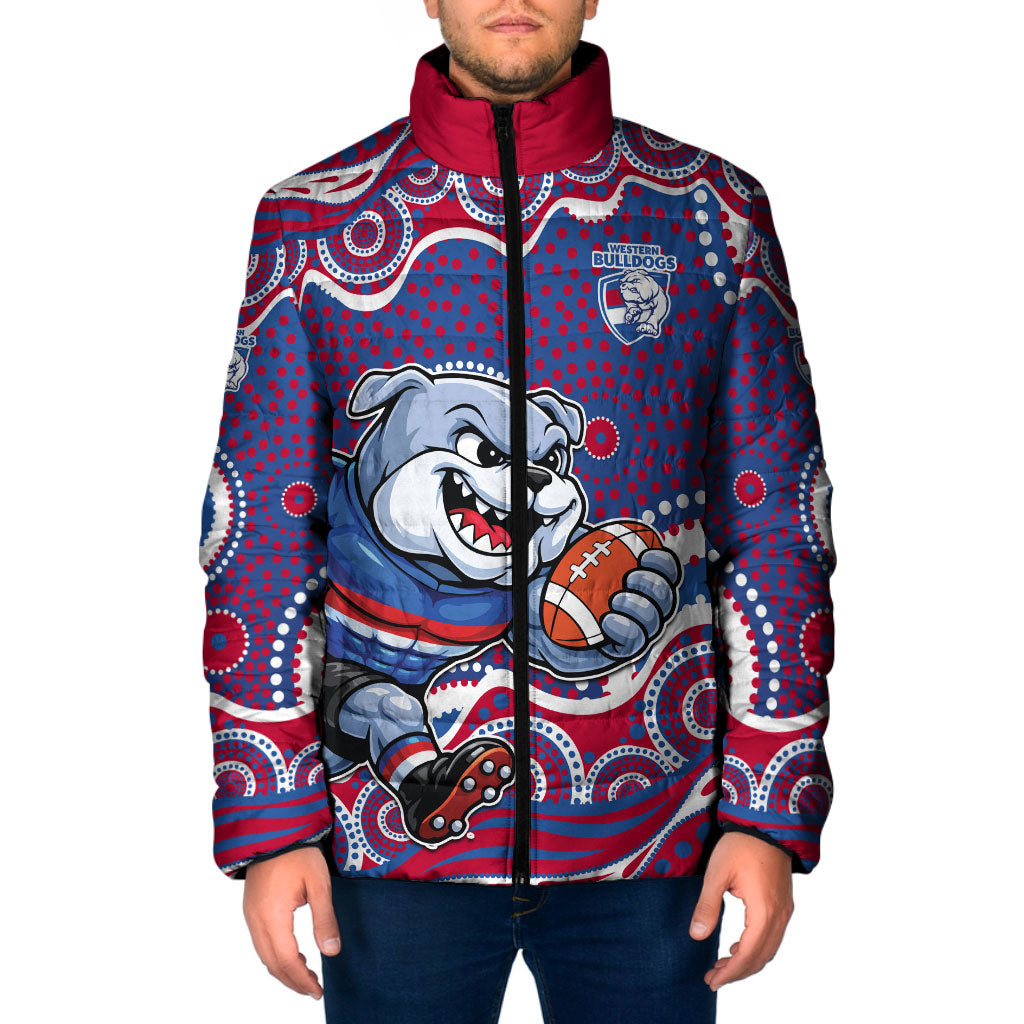 Western Bulldogs Padded Jacket Aboriginal Dot Pattern - Football Mascot Heritage Pride