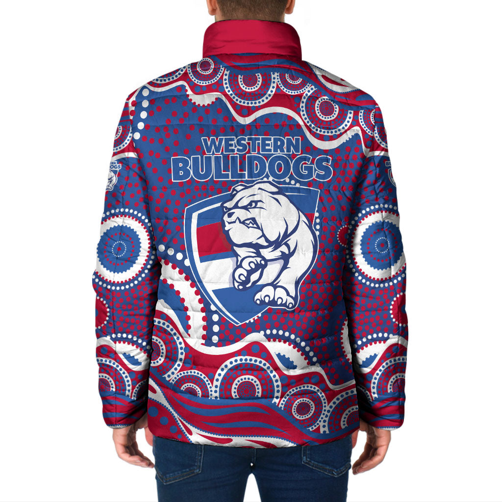 Western Bulldogs Padded Jacket Aboriginal Dot Pattern - Football Mascot Heritage Pride