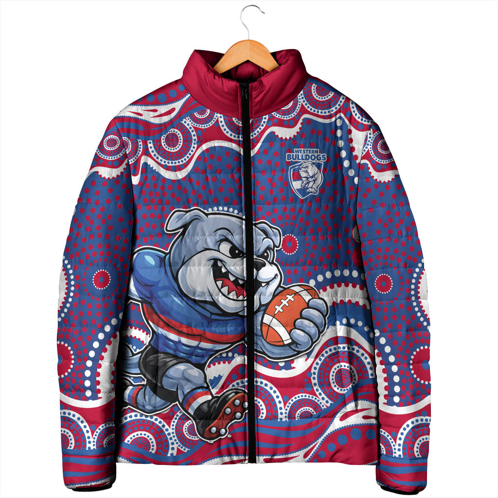 Western Bulldogs Padded Jacket Aboriginal Dot Pattern - Football Mascot Heritage Pride