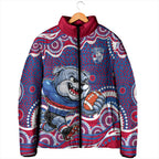 Western Bulldogs Padded Jacket Aboriginal Dot Pattern - Football Mascot Heritage Pride