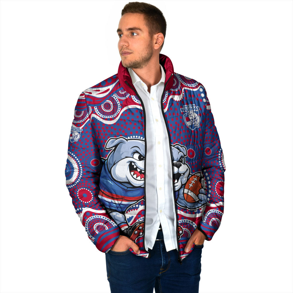 Western Bulldogs Padded Jacket Aboriginal Dot Pattern - Football Mascot Heritage Pride