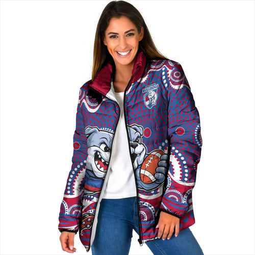 Western Bulldogs Padded Jacket Aboriginal Dot Pattern - Football Mascot Heritage Pride