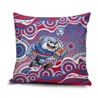 Western Bulldogs Pillow Cover Aboriginal Dot Pattern - Football Mascot Heritage Pride