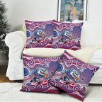Western Bulldogs Pillow Cover Aboriginal Dot Pattern - Football Mascot Heritage Pride