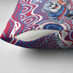 Western Bulldogs Pillow Cover Aboriginal Dot Pattern - Football Mascot Heritage Pride