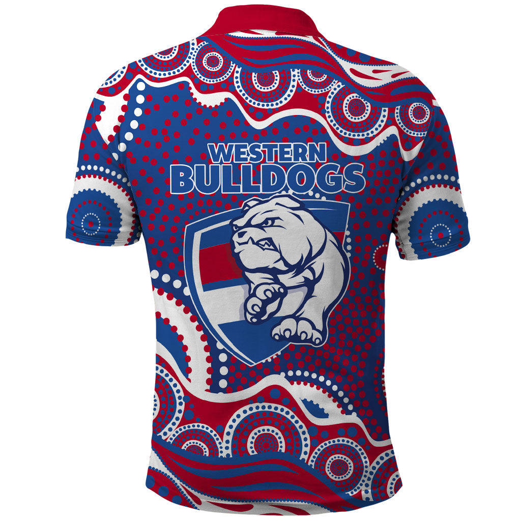 Western Bulldogs Polo Shirt Aboriginal Dot Pattern - Football Mascot Heritage Pride