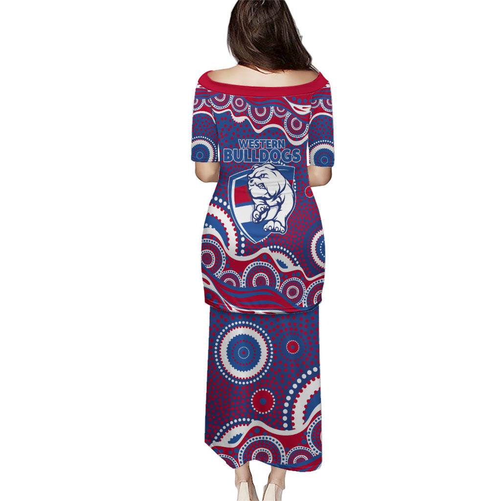 Western Bulldogs Puletasi Aboriginal Dot Pattern - Football Mascot Heritage Pride