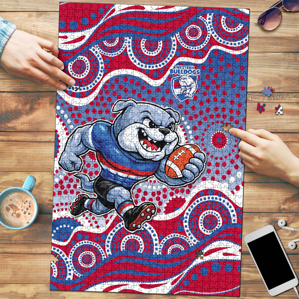 Western Bulldogs Puzzle Aboriginal Dot Pattern - Football Mascot Heritage Pride