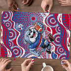 Western Bulldogs Puzzle Aboriginal Dot Pattern - Football Mascot Heritage Pride