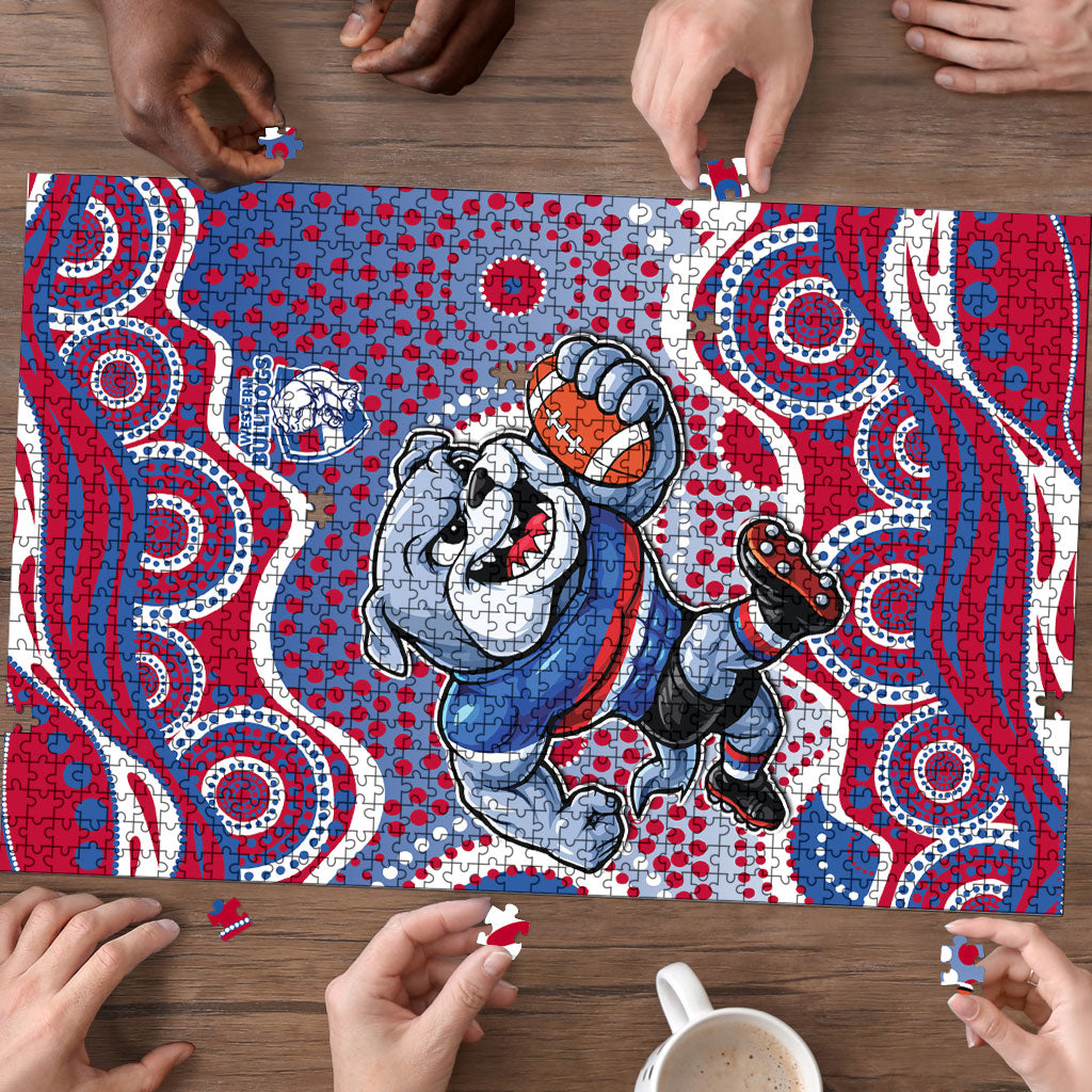 Western Bulldogs Puzzle Aboriginal Dot Pattern - Football Mascot Heritage Pride