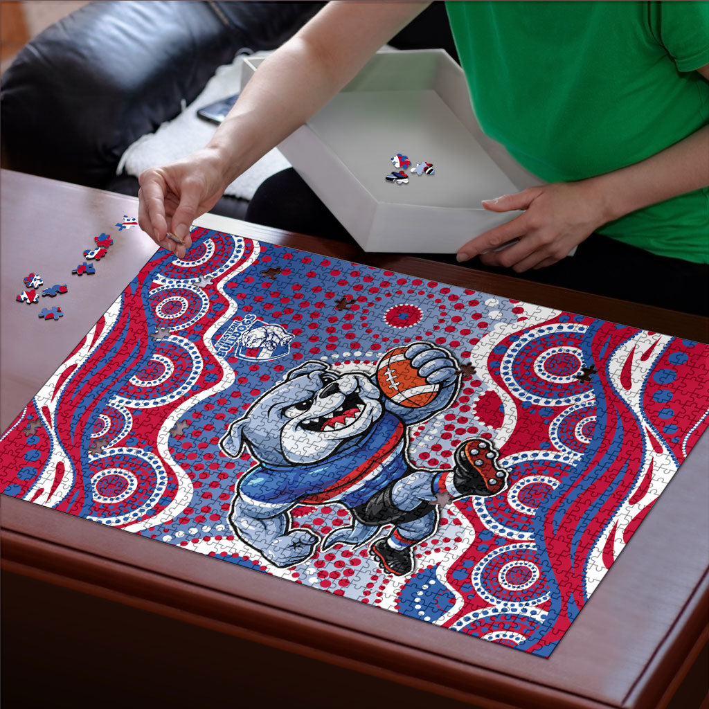 Western Bulldogs Puzzle Aboriginal Dot Pattern - Football Mascot Heritage Pride