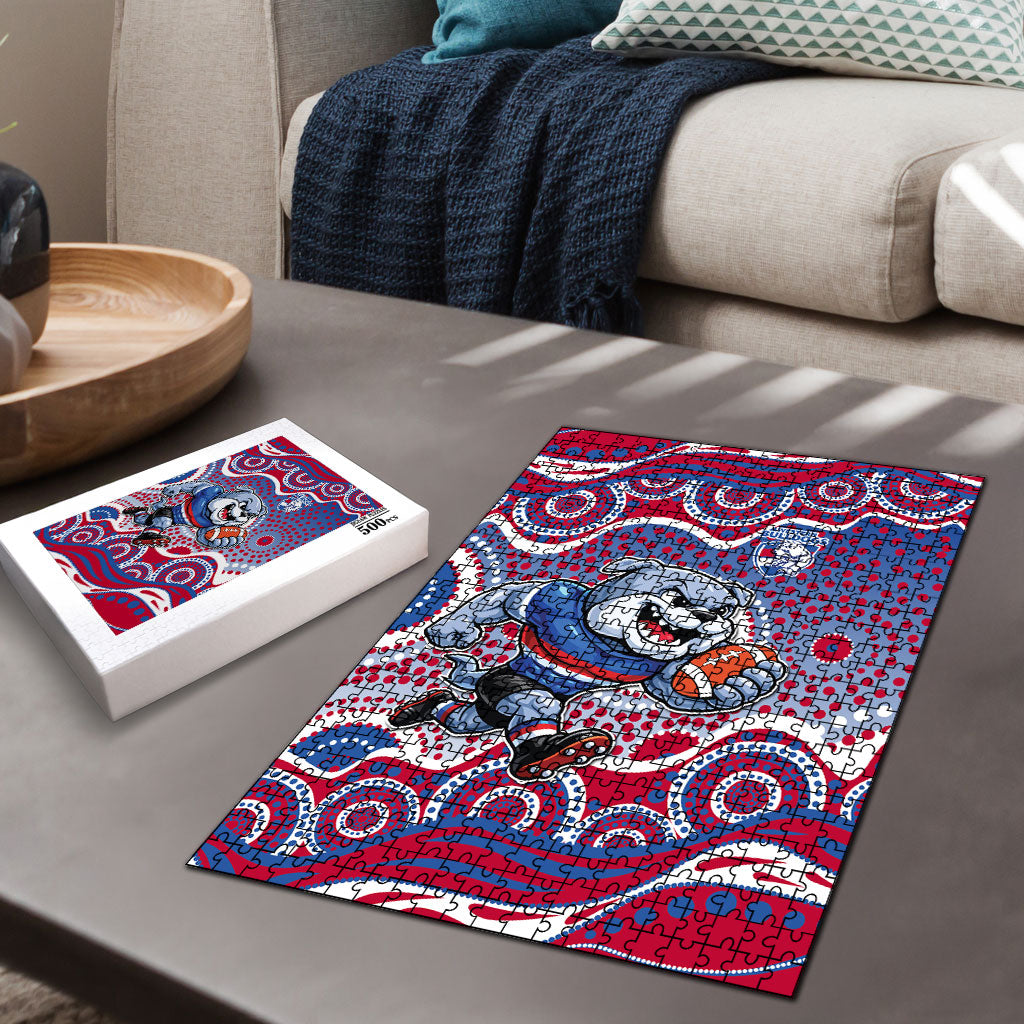 Western Bulldogs Puzzle Aboriginal Dot Pattern - Football Mascot Heritage Pride
