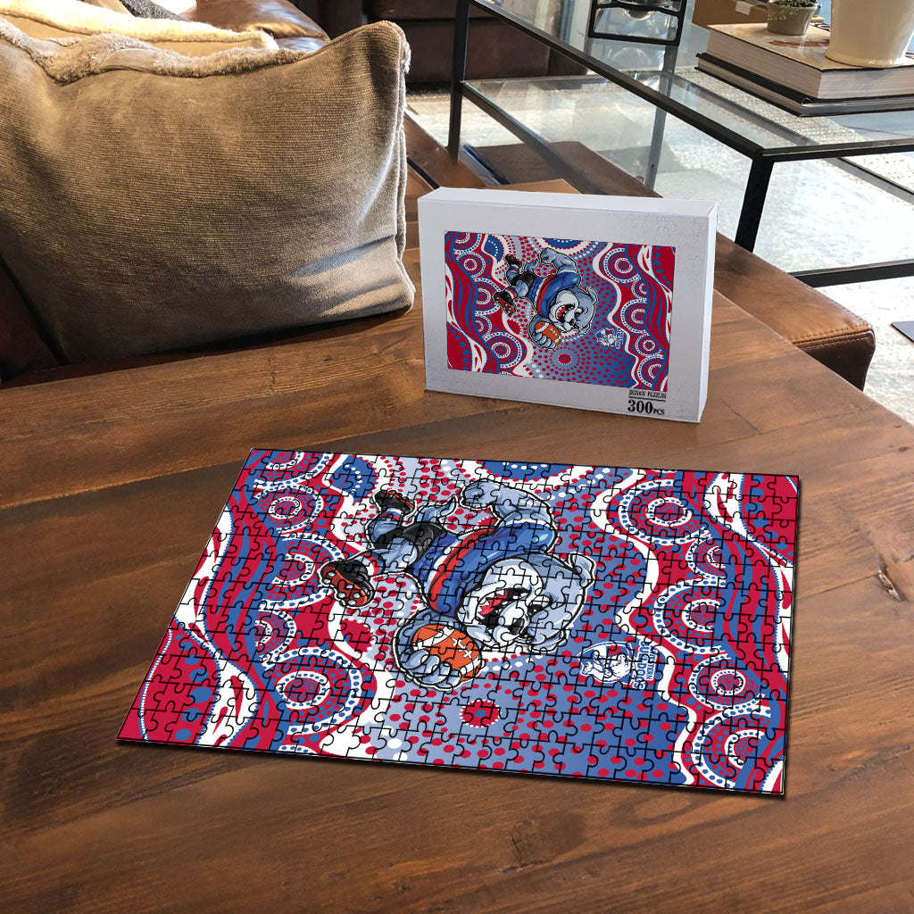 Western Bulldogs Puzzle Aboriginal Dot Pattern - Football Mascot Heritage Pride