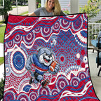 Western Bulldogs Quilt Aboriginal Dot Pattern - Football Mascot Heritage Pride