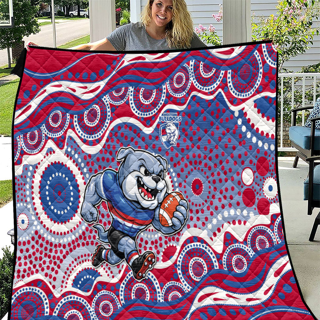 Western Bulldogs Quilt Aboriginal Dot Pattern - Football Mascot Heritage Pride