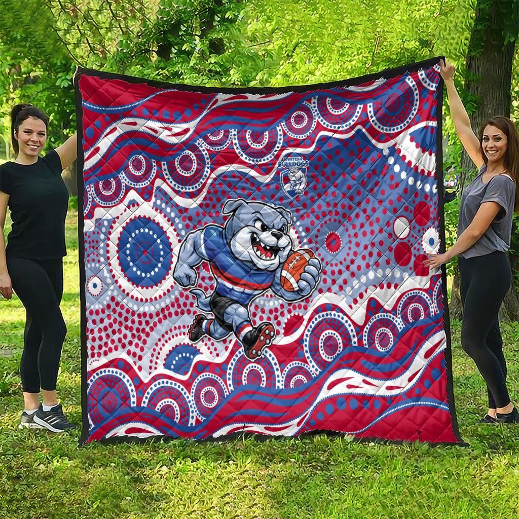 Western Bulldogs Quilt Aboriginal Dot Pattern - Football Mascot Heritage Pride