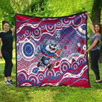 Western Bulldogs Quilt Aboriginal Dot Pattern - Football Mascot Heritage Pride