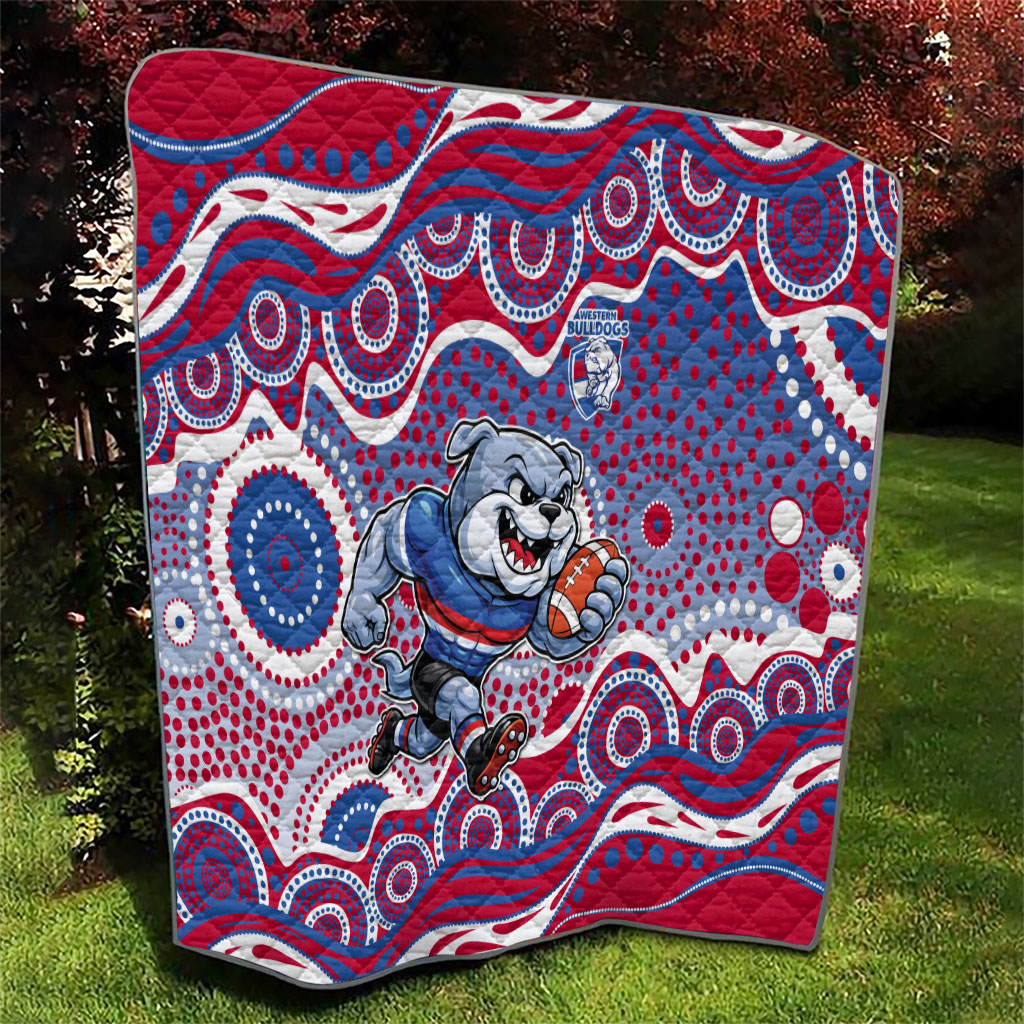 Western Bulldogs Quilt Aboriginal Dot Pattern - Football Mascot Heritage Pride
