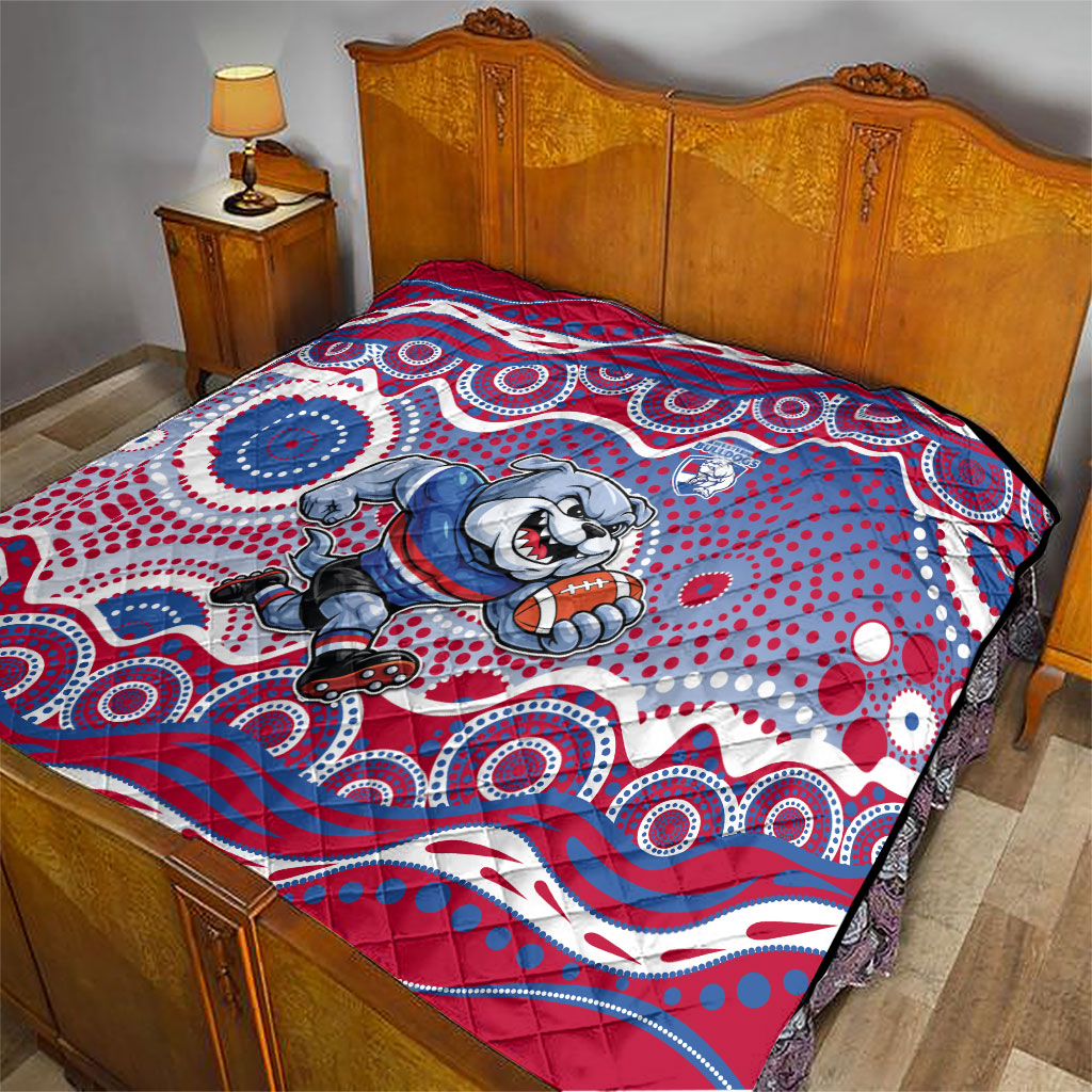 Western Bulldogs Quilt Aboriginal Dot Pattern - Football Mascot Heritage Pride