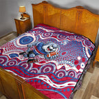 Western Bulldogs Quilt Aboriginal Dot Pattern - Football Mascot Heritage Pride