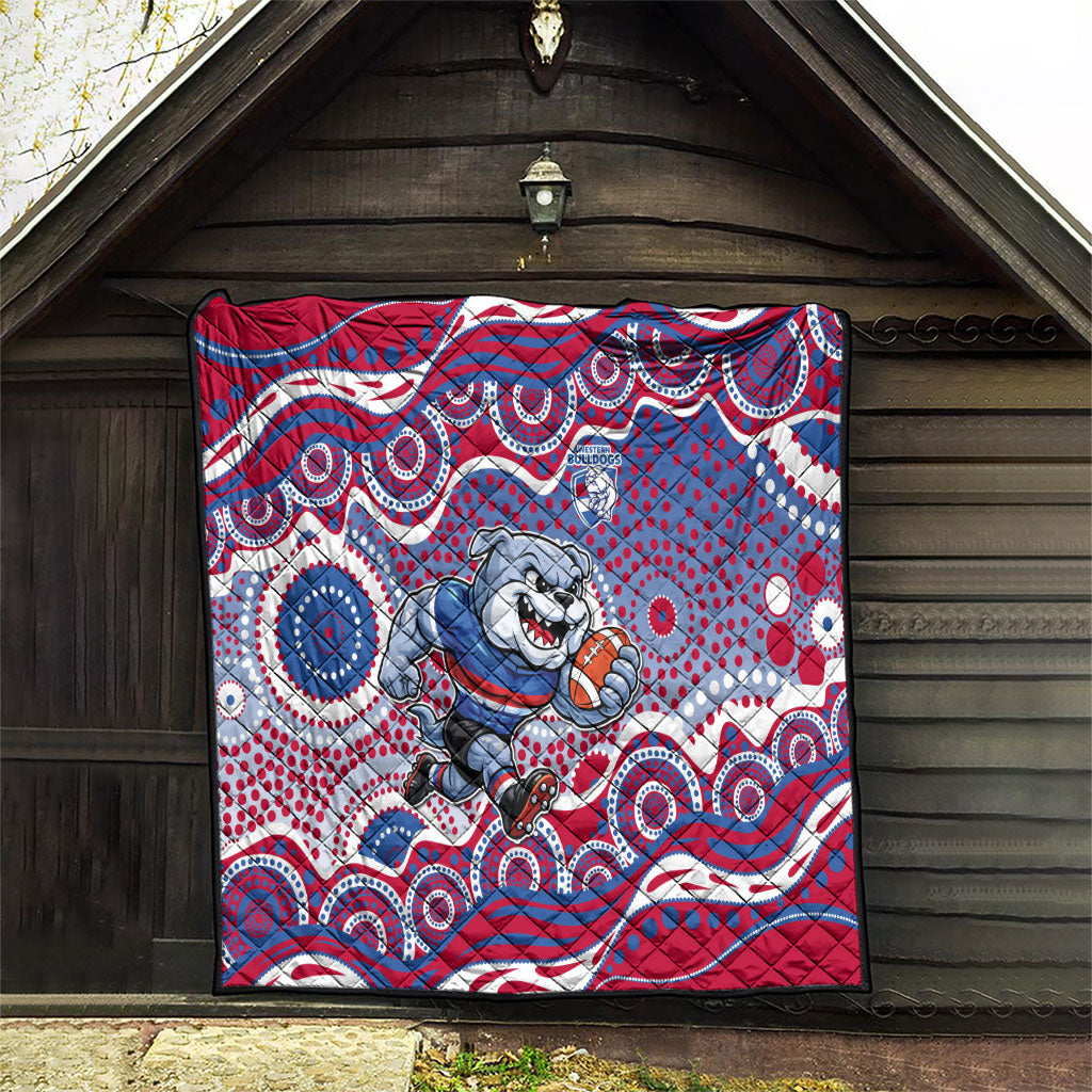 Western Bulldogs Quilt Aboriginal Dot Pattern - Football Mascot Heritage Pride